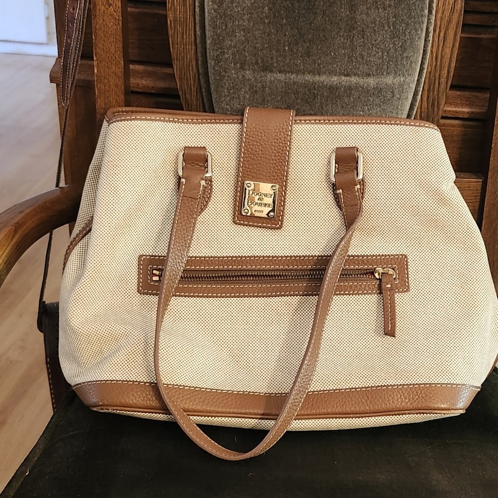 Dooney & Bourke Tan and Brown Shoulder Bag